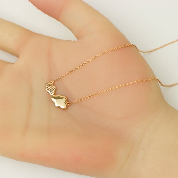 -"Minimalist Rose Gold Cloud Pendant Necklace, Adjustable Chain, XPNL0193 - Picture 3 of 13